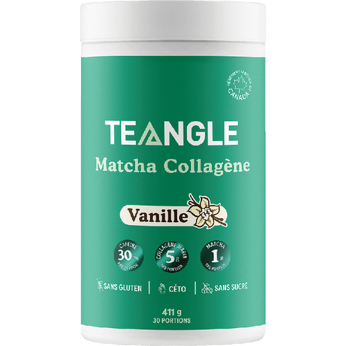 Teangle Poudre de collagène à la vanille et au matcha 411 g