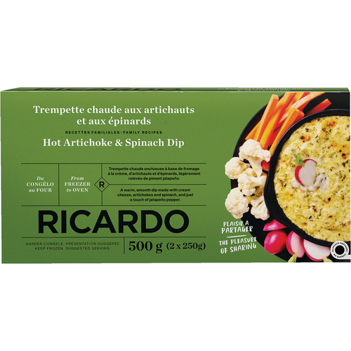 RICARDO Trempette chaude aux artichauts et aux épinards 500 g
