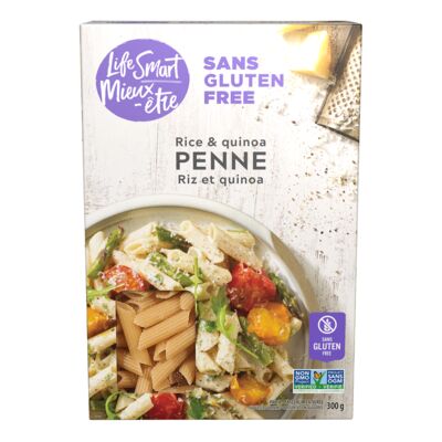 Pâtes penne au riz brun et quinoa