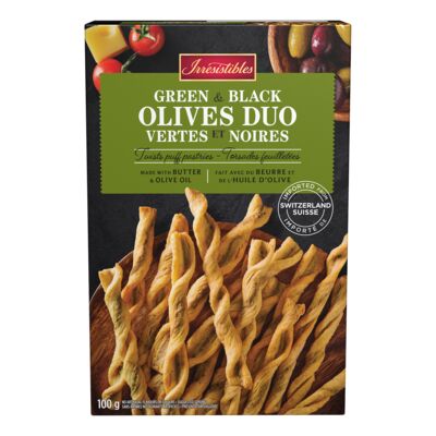 Torsades feuilletées aux olives vertes et noires