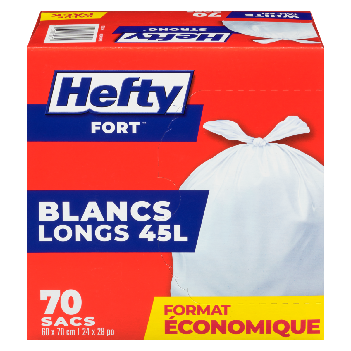 Sacs blancs longs 45 l format économique