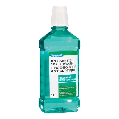Rince-bouche antiseptique à saveur de menthe fraîche