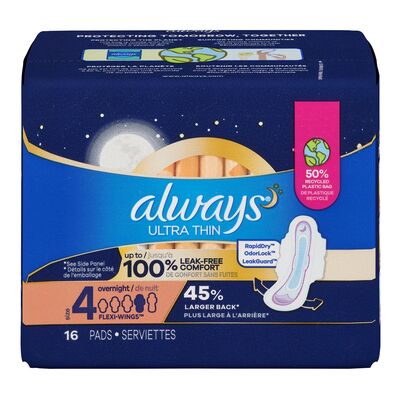 Serviettes avec ailes ultra minces de nuit
