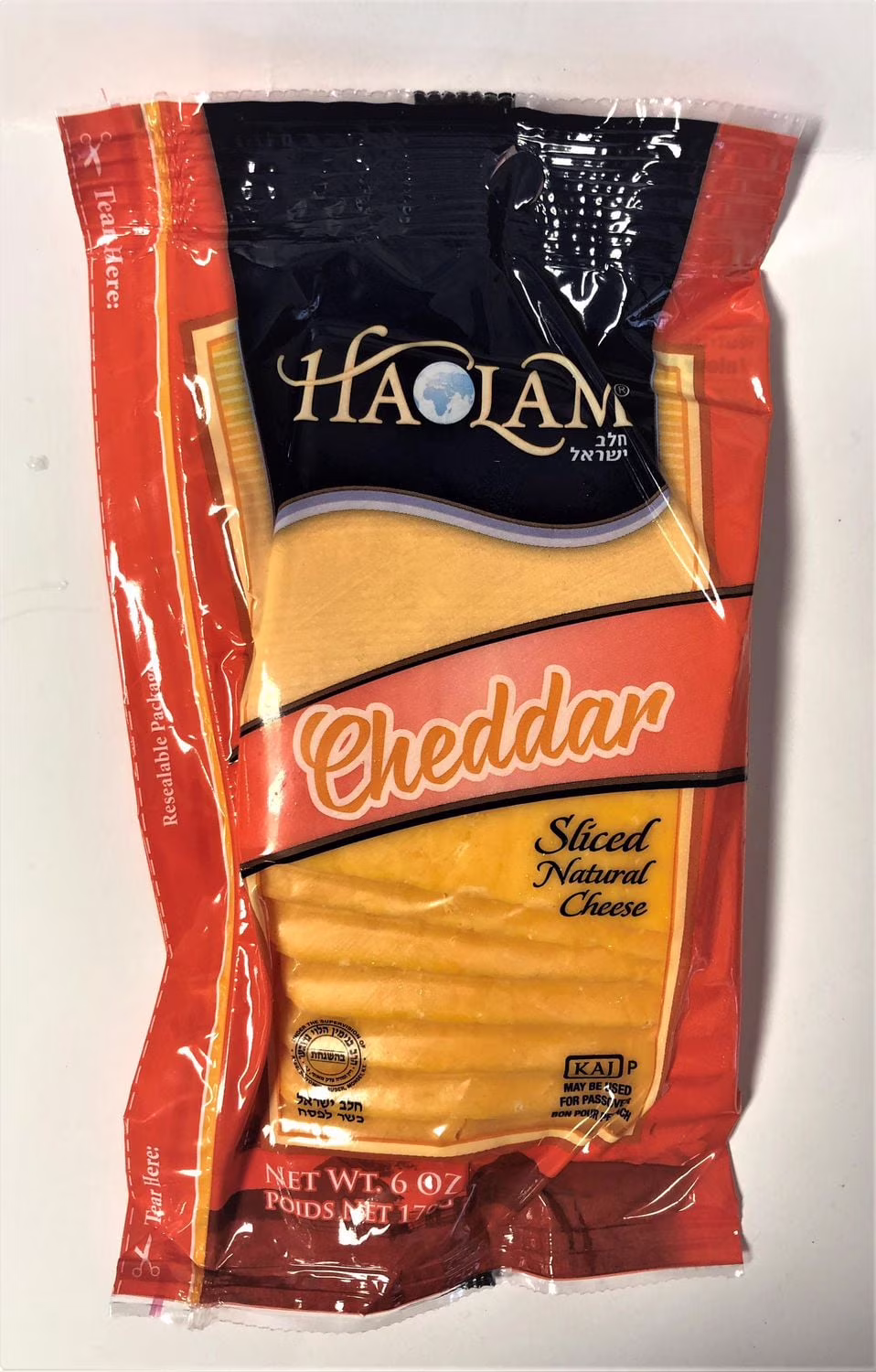 Fromage naturel en tranches de cheddar coloré haolam