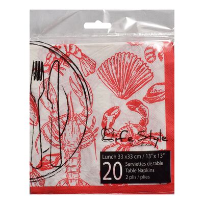 Serviettes de table à fruits de mer