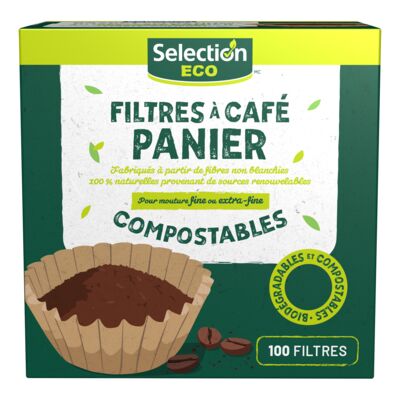 Filtres à café genre panier biodégradables