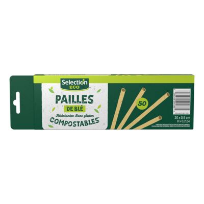 Pailles de blé compostables