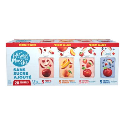 Collation de fruit sans sucre ajouté à saveur assorties