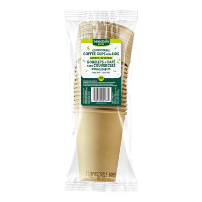 Gobelets à café avec couvercles compostables