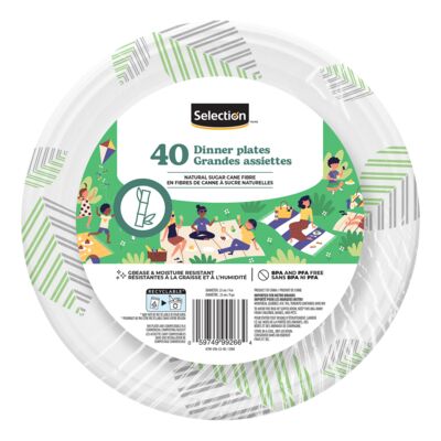 Grandes assiettes en fibres naturelles 9"