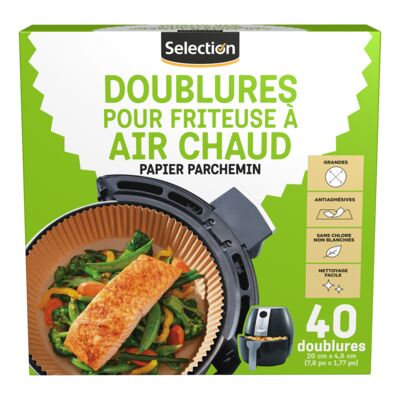 Doublures de papier parchemin pour friteuse à air chaud grandes