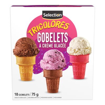 Cornets à crème glacée tricolors