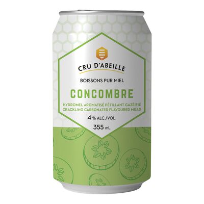 Hydromel aromatisé pétillant gazéifié au concombre