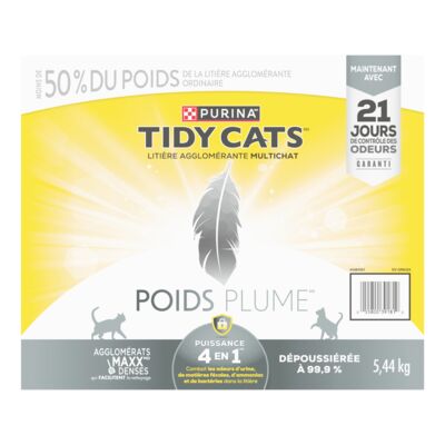 Tidy cats poids plume puissance 4 en 1 multichat. litière agglomérante pour chats 5.44 kg 5.44 kg