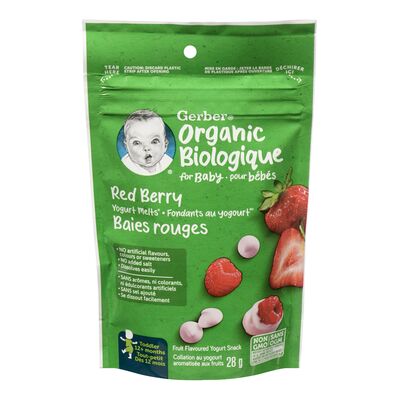 Fondants au yogourt biologiques pour bébés à saveur de baies rouges