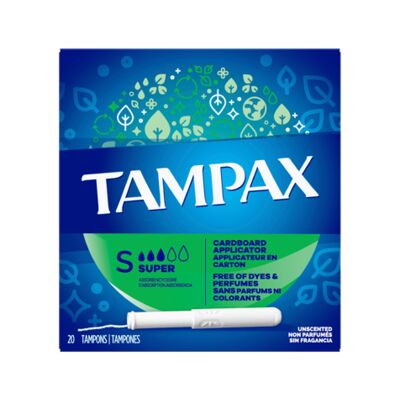 Tampons non parfumés avec applicateur en carton degré d'absorption Super