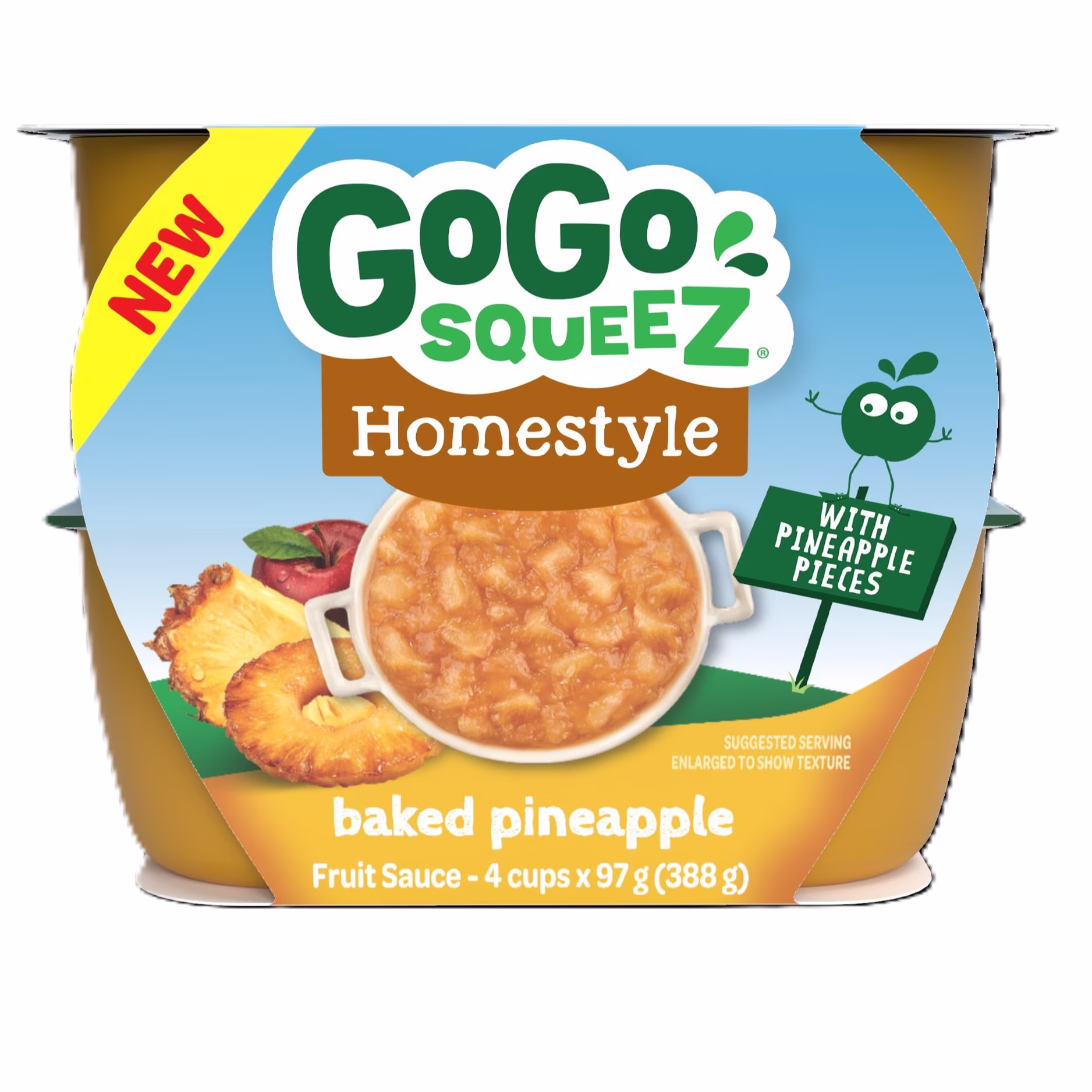 Gogo squeez style maison coupelle de sauce aux fruits à l'ananas cuit au four