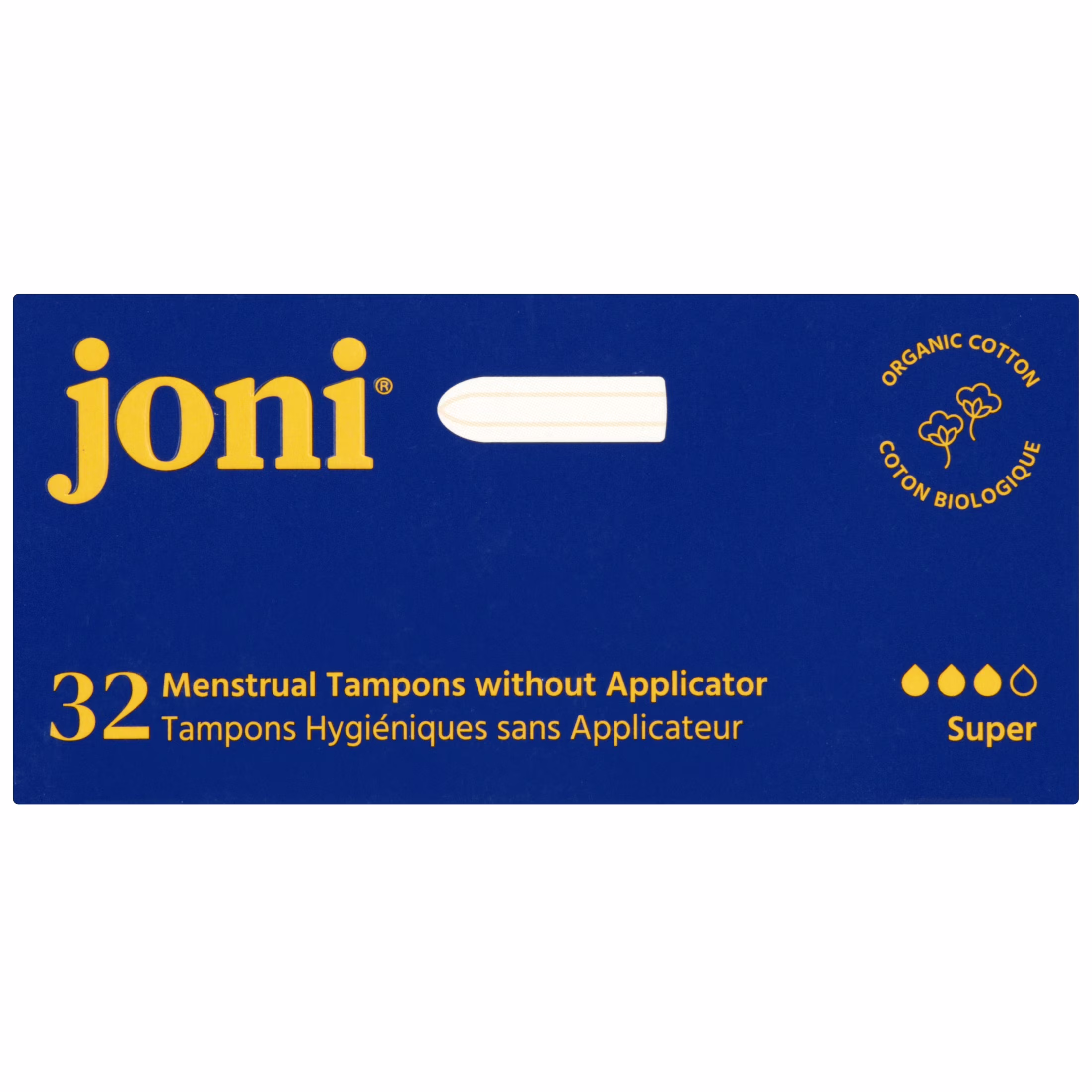 Tampons super en coton biologique joni. 32 unités