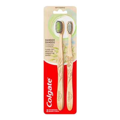 Brosses à dents souple en bambou avec brosse en charbon