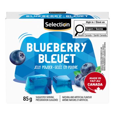Gelée en poudre aux bleuets