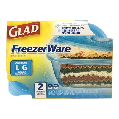 Grand Contenant et couvercle rectangulaire pour aliments