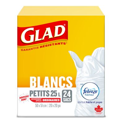 Petits sacs à ordures blancs senteur fraîche et propre
