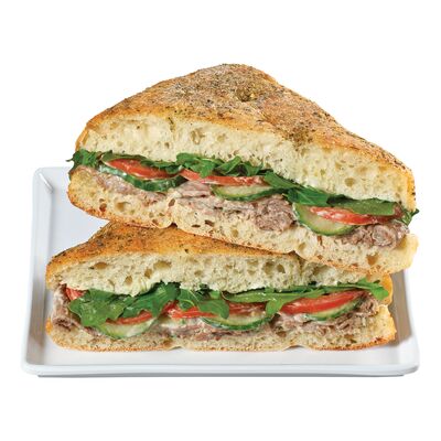 Sandwich au boeuf döner style kebab sur focaccia