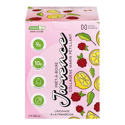 Breuvage au collagène à saveur de limonade à la framboise