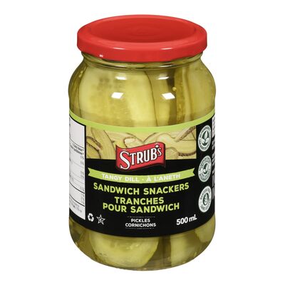 Tranches de cornichons à l'aneth pour sandwich