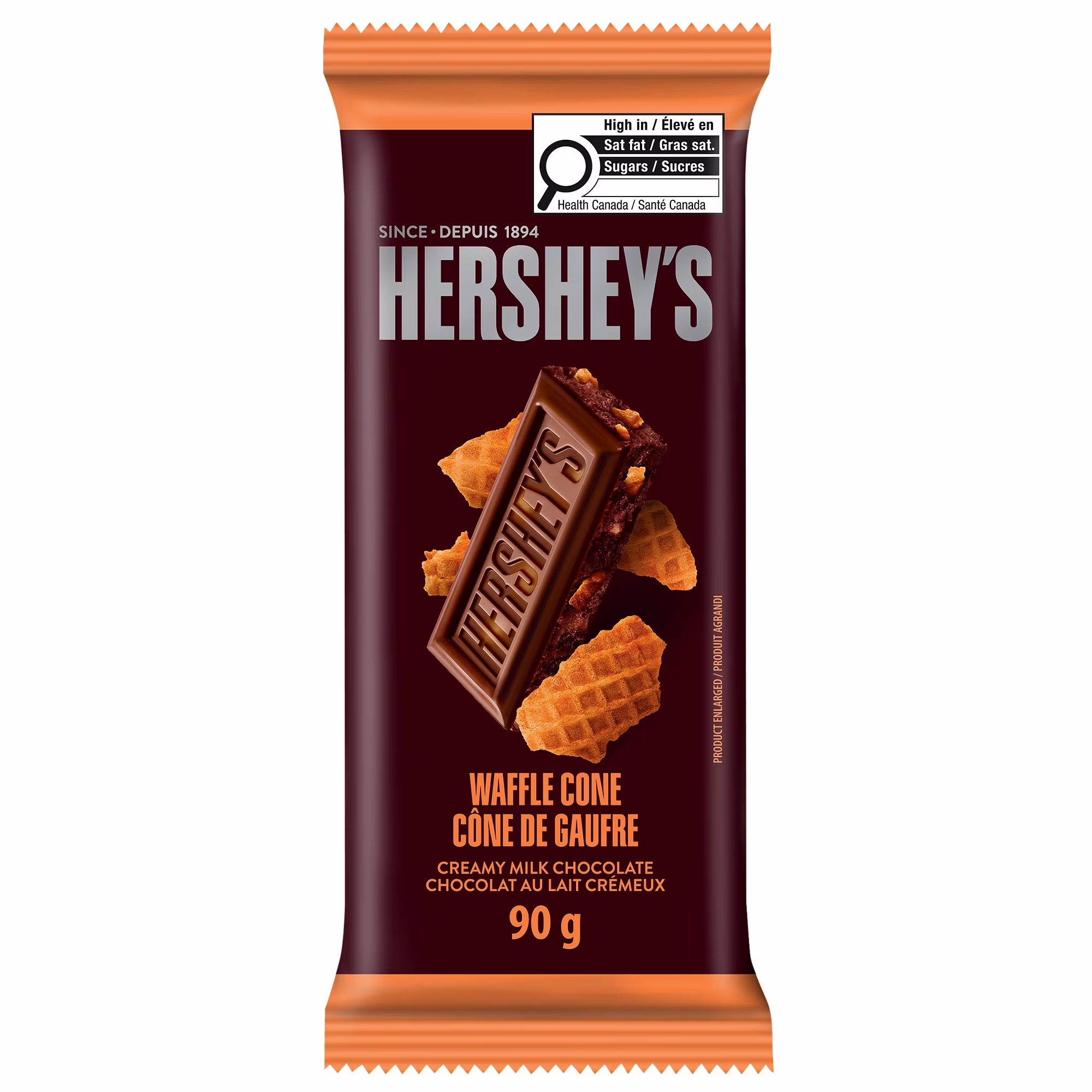 Cone de gauffre au chocolat au lait hershey's.  chocolat hershey's en cone gaufré