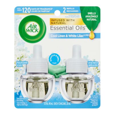 Recharges d'huile au parfum de linge frais et lilas blancs