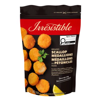 Médaillons de pétoncles panés surgelés