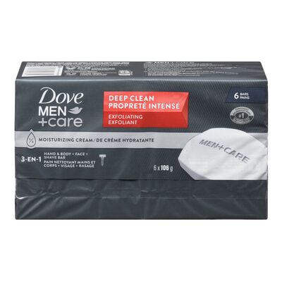 Dove Men+Care Pain nettoyant main, corps, visage et exfoliation deep clean 6 x 106 g