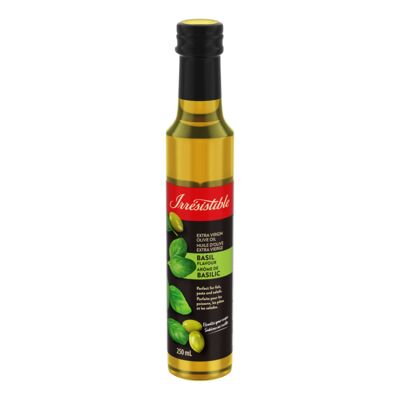 Huile d'olive extra vierge aromatisée au basilic