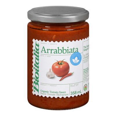 Sauce pour pâtes aux tomates arrabiata biologique
