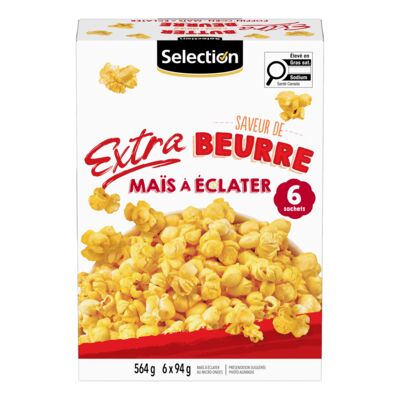 Maïs soufflé à saveur extra beurre