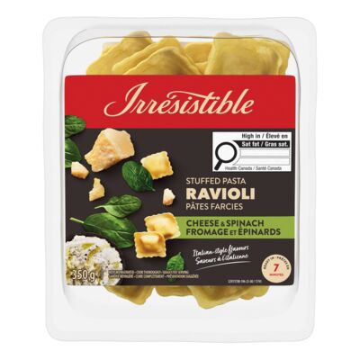 Raviolis frais au fromage et aux épinards