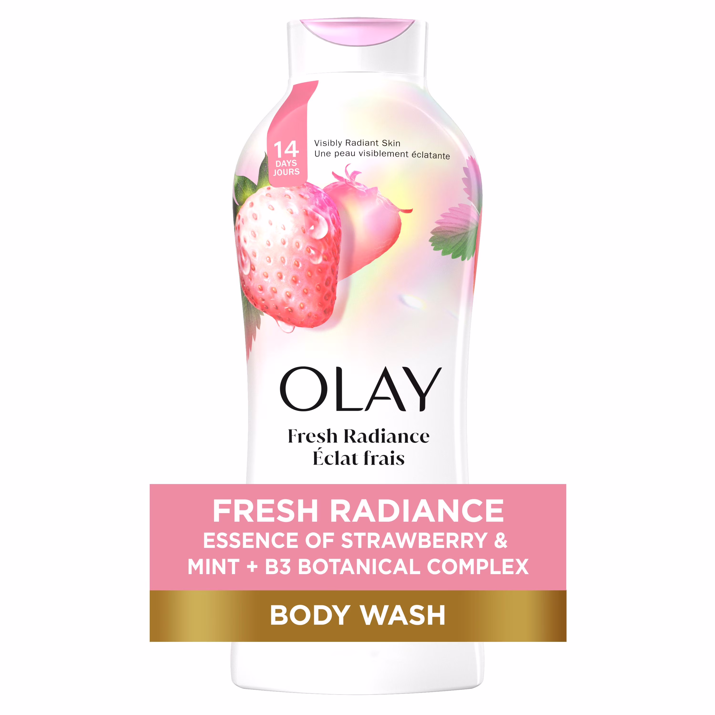 Olay éclat frais nettoyant pour le corps. fraise blanche & menthe