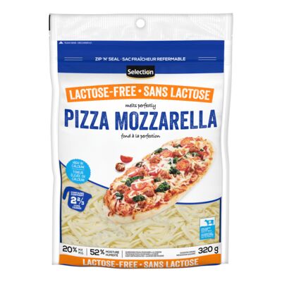 Fromage pizza mozzarella râpé sans lactose