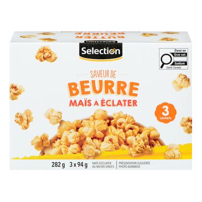 Maïs soufflé à saveur de beurre