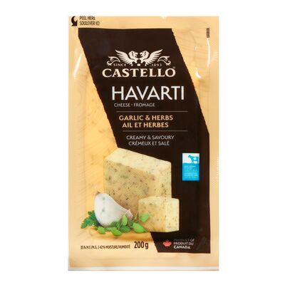 Fromage havarti à l'ail et aux herbes