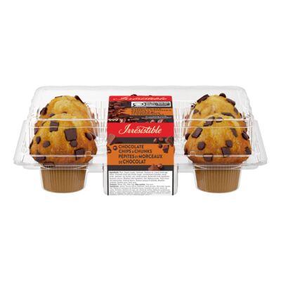Muffins aux pépites et morceaux de chocolat