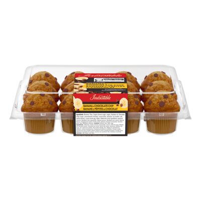 Mini muffins aux bananes et pépites de chocolat