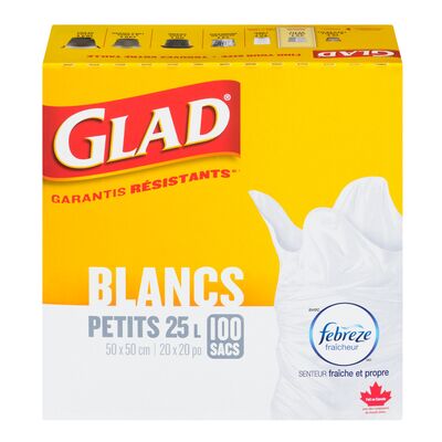 Petits sacs à ordures blancs senteur fraîche et propre