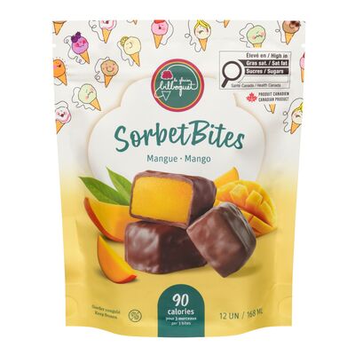 Sorbet à la mangue enrobée de chocolat