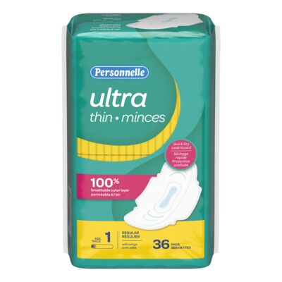 Serviettes hygiéniques ultra minces régulières avec ailes