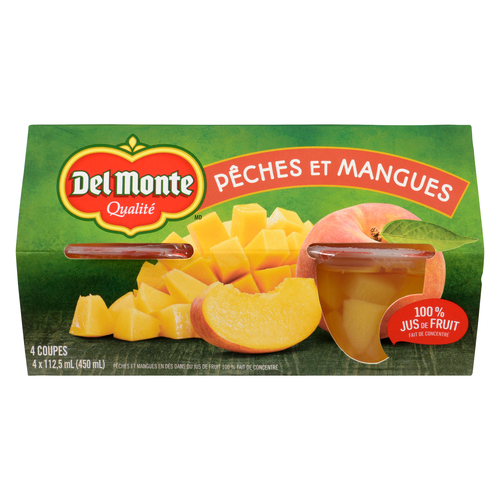 Del Monte Coupe de fruits aux pêches et mangues 4 x 112.5 ml