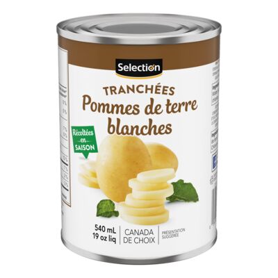 Pommes de terre blanches tranchées