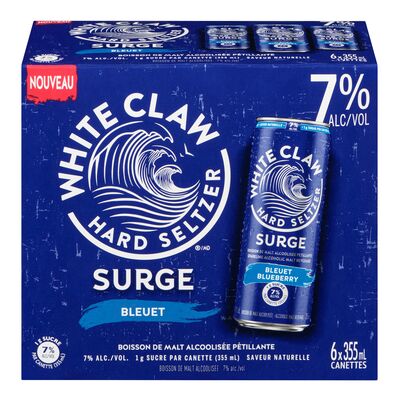 Eau gazéifiée alcoolisée à saveur de bleuet