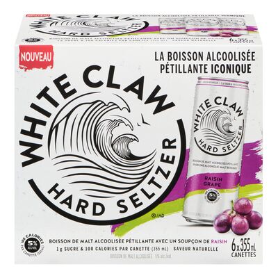 Eau gazéifiée alcoolisée à saveur de raisin
